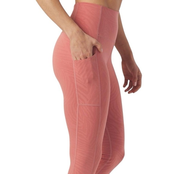 Glyder Taper Legging Side Pockets Clay Zebra Gloss Size Medium Activewear - Picture 2 of 9